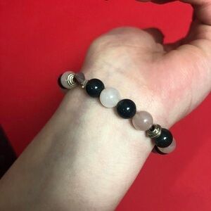 Crystal ball and gemstone bracelet 🤍🖤​​​​​​​​​​​​​​​​​​​